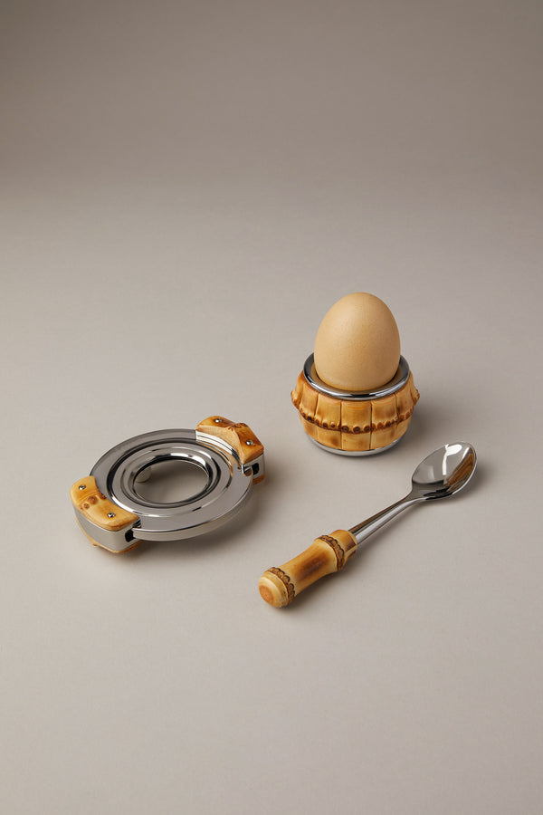 Set da uovo sodo alla coque in Bambù - Bamboo root French-style boiled egg set