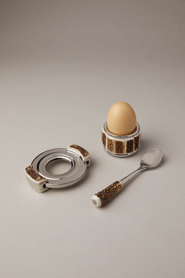 Set da uovo sodo alla coque in Cervo (palco) - Stag antler French-style boiled egg set