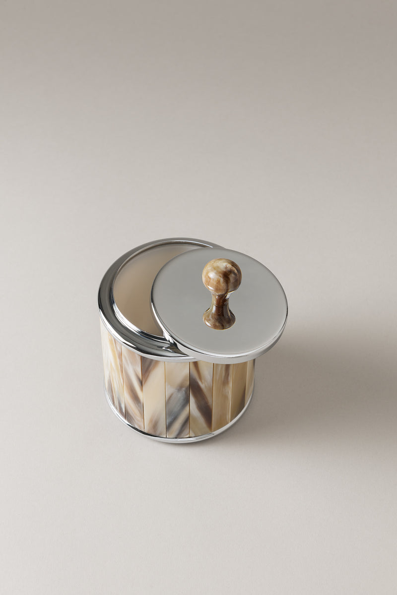 Barattolo porta cotone da toilette in Zebu - Zebu Toilet ear picks jar