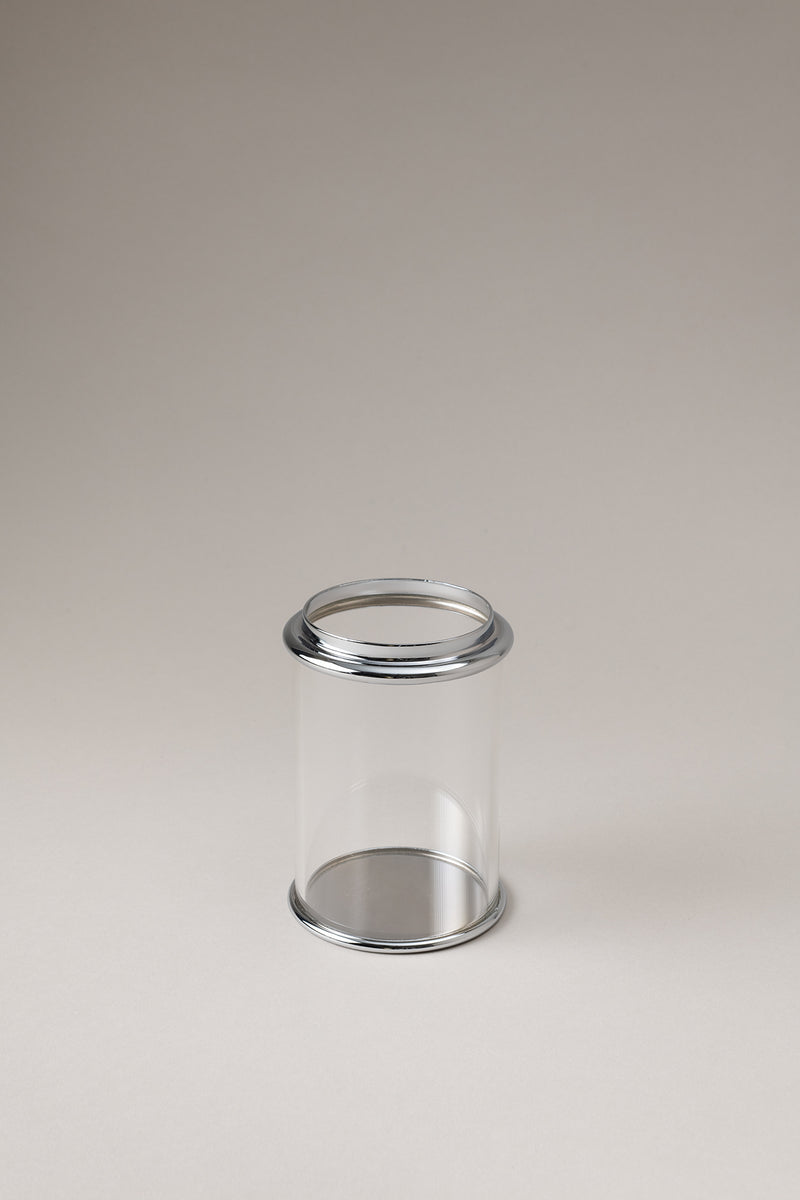 Porta spazzolini contenitore vetro con campana in Vetro - Glass Glass toothbrush pot with glass dome