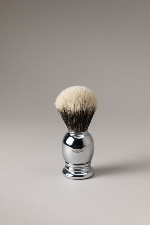 Pennello barba cromato - Zebù in Zebu - Zebu Shaving brush - Zebù horn