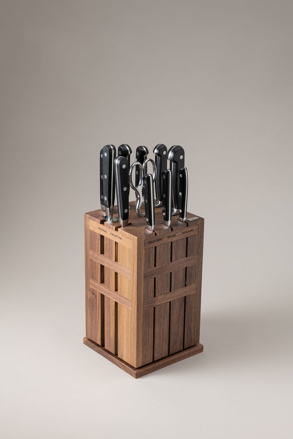 Set coltelli da cucina piccolo in Noce canaletto - Walnut tree Small kitchen knife set
