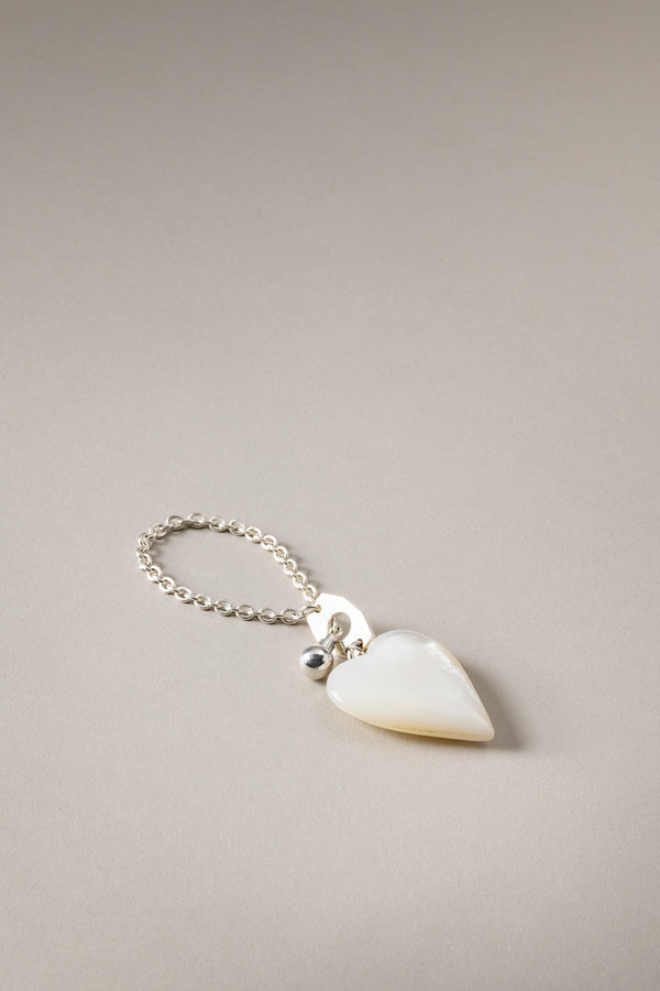 Portachiavi cuore in Madreperla - Mother of pearl Heart key chain