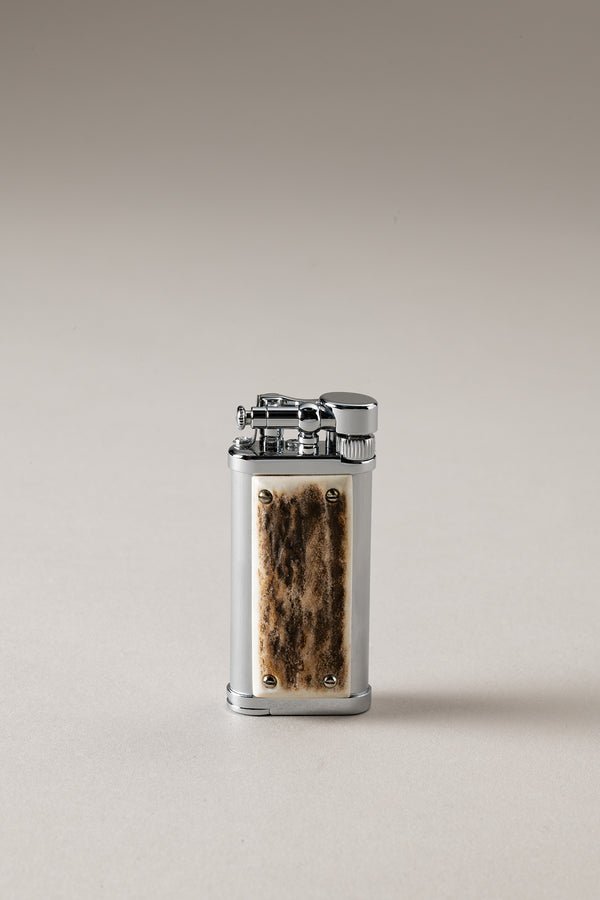Accendino corona tascabile in Cervo (palco) - Stag antler Pocket flint lighter