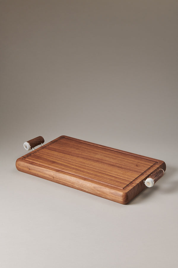 Tagliere con impugnature in Cervo (palco) - Stag antler Cutting board with handles