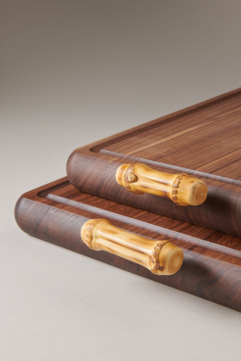 Tagliere con impugnature in Bambù - Bamboo root Cutting board with handles