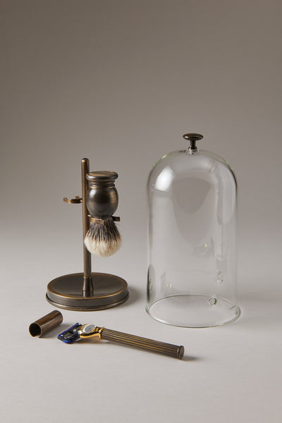 Shaving set with glass dome – Lorenzi Milano