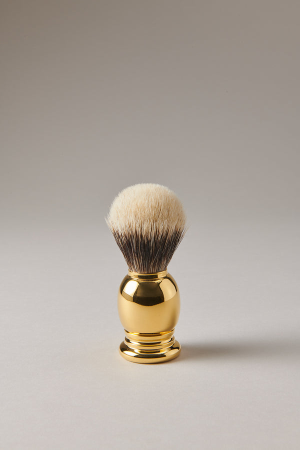 Pennello barba dorato in Dorato - Gold plated brass Golden shaving brush