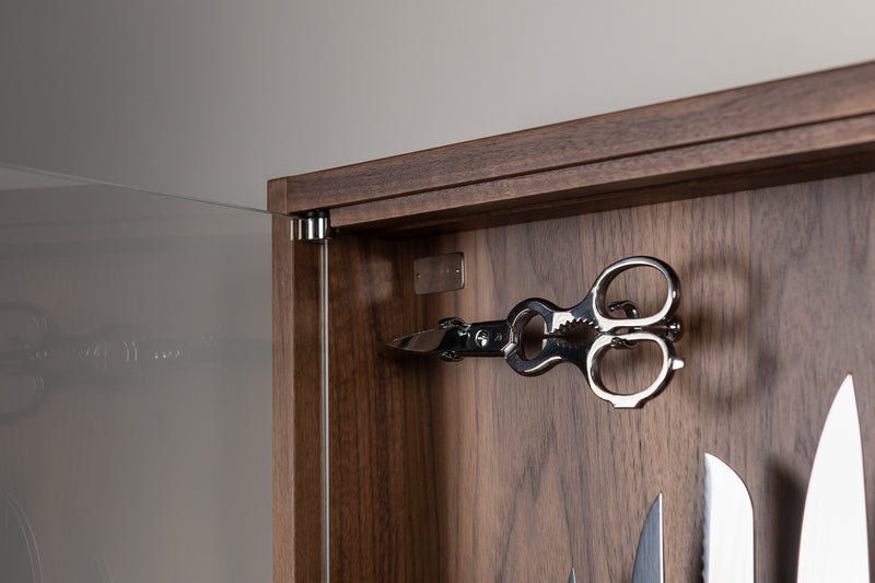 Coltelliera piccola con vetro in Springbok - Springbok Small cabinet wall-mounted knives set