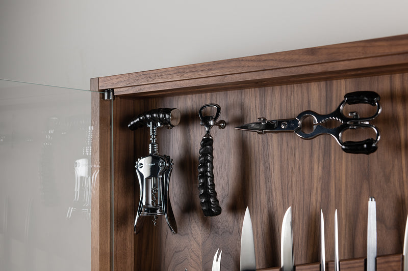 Coltelliera media con vetro in Springbok - Springbok Medium cabinet wall-mounted knives set