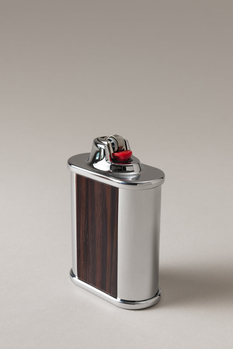 Wood Oval Bic desk lighter holder