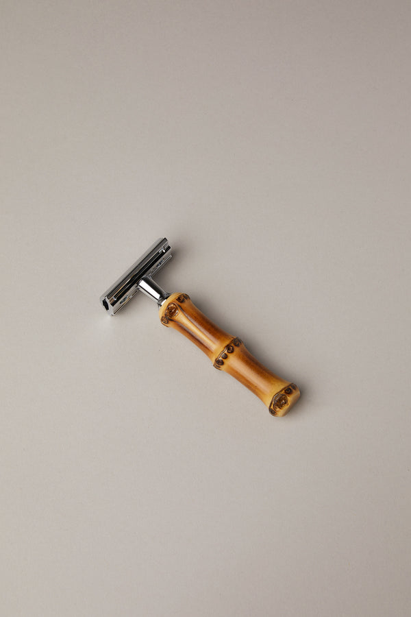 Bamboo root OId style safety razor