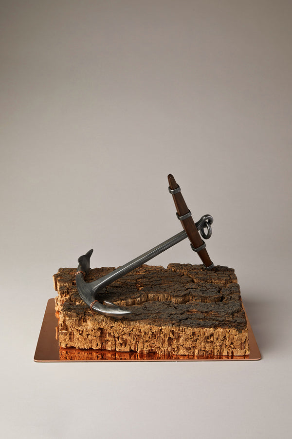 Damascus steel miniature anchor