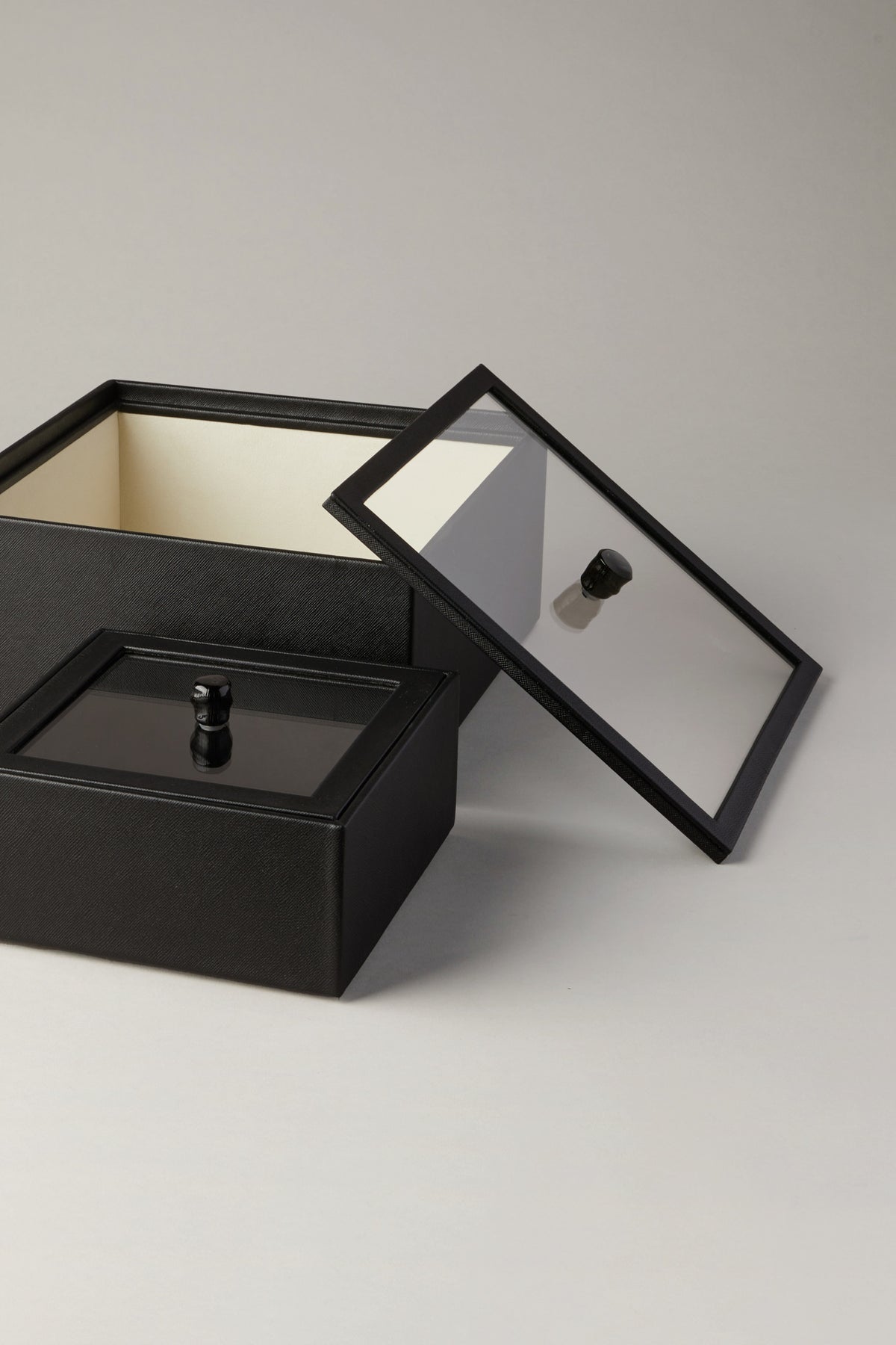 Rectangular box with glass lid in Springbok – Lorenzi Milano