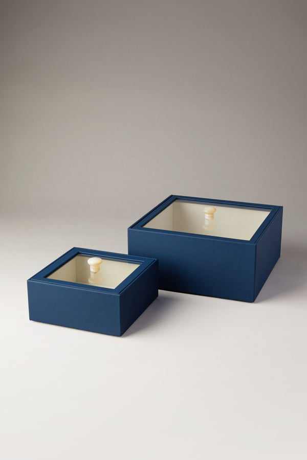 Scatola quadrata con coperchio in vetro - madreperla - Rectangular box with glass lid in mother of pearl