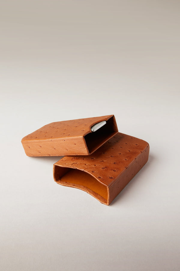 Porta sigari per tre 'Robusto' in Struzzo - Ostrich style leather Three 'Robusto' cigar case