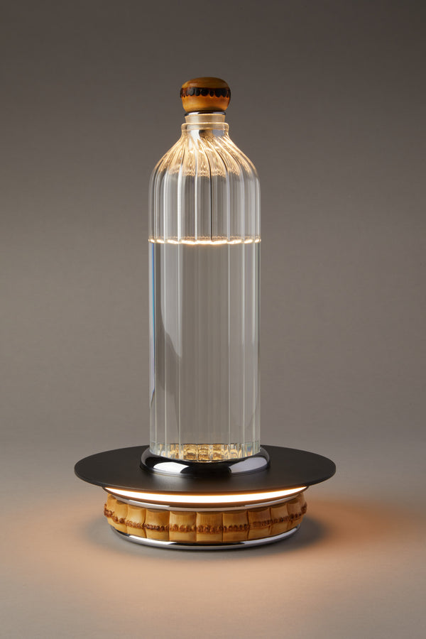 Lampada da tavolo con bottiglia in bambù - Table lamp with bottle in bamboo