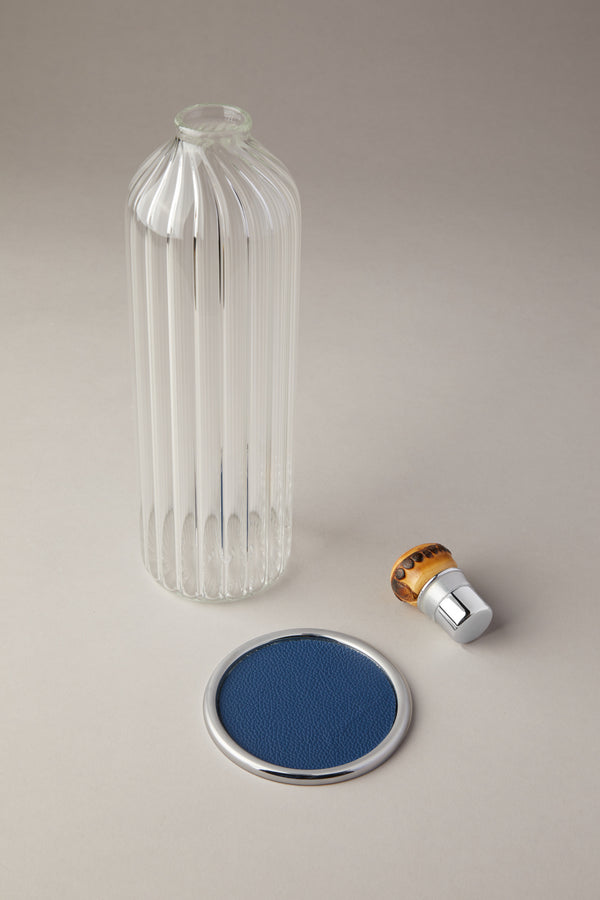 Water bottle with coaster and cap in bamboo