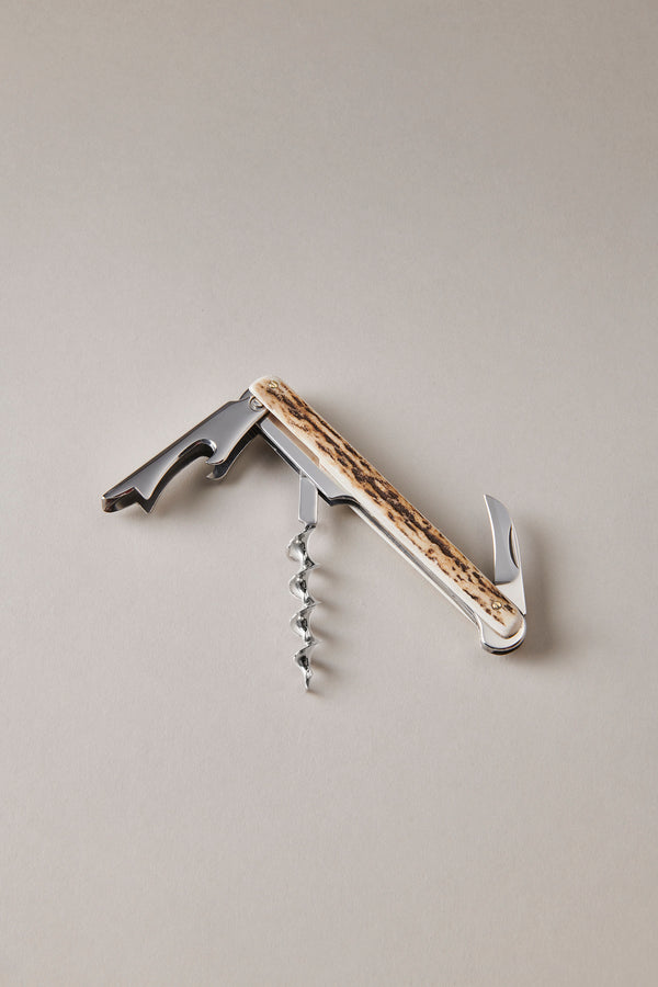 Cavatappi tipo Butler's friend con placchette in Cervo - Stag antler Butler's friend corkscrew with plates