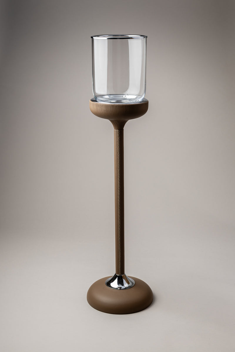 Nautical leather Champagne ice bucket with stand