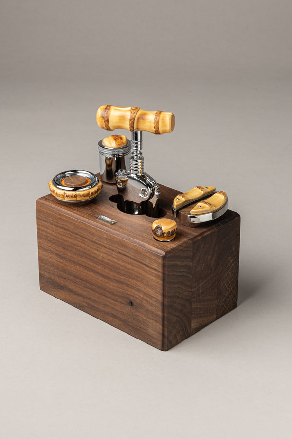 Bamboo root Wooden block wine set