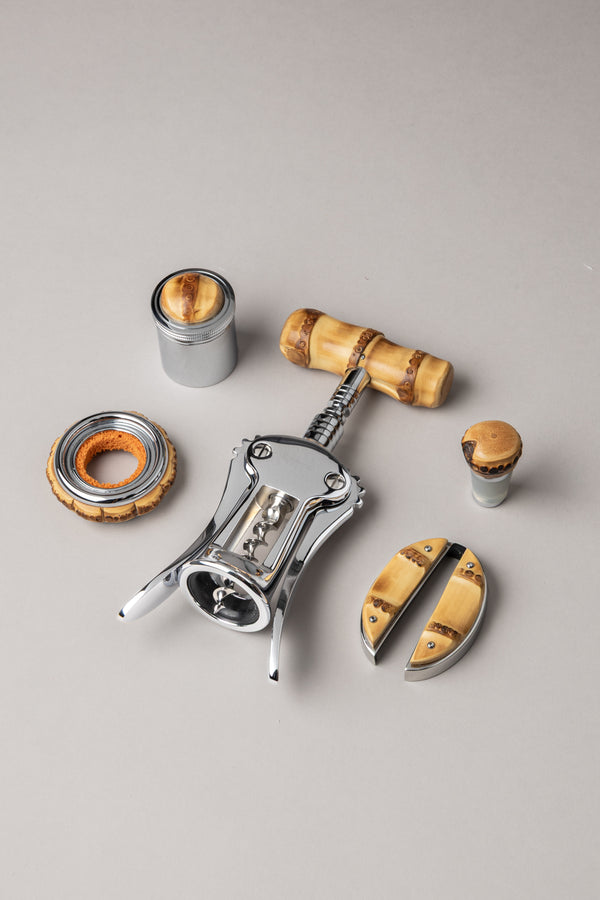 Bamboo root Wooden block wine set