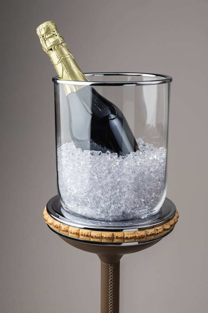 Bamboo Champagne ice bucket with stand
