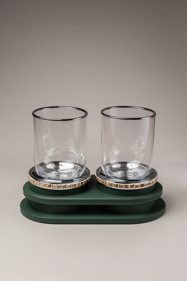 Stag antler Double champagne ice bucket with tray