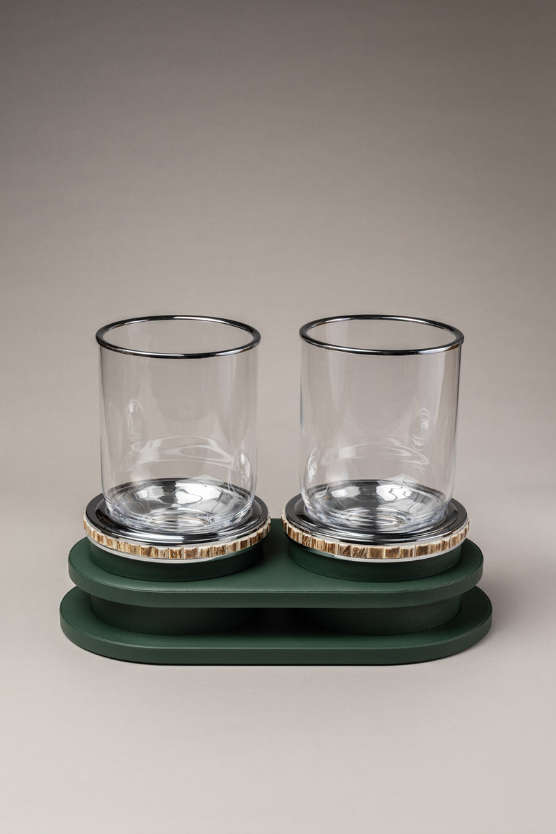 Stag antler Double champagne ice bucket with tray