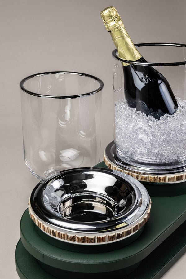 Stag antler Double champagne ice bucket with tray