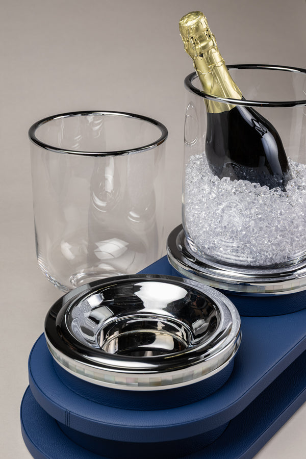 Mother of pearl Double champagne ice bucket with tray