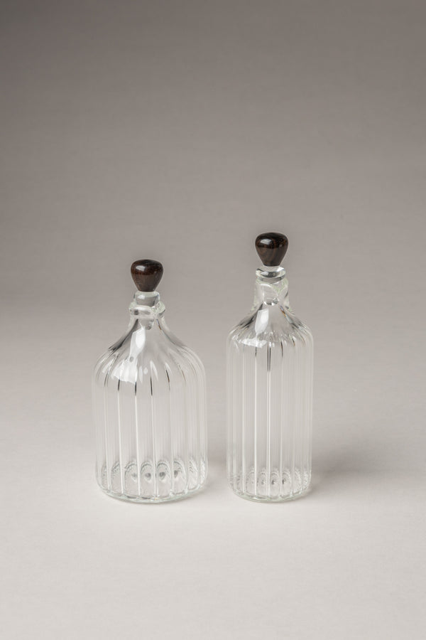 Makassar ebony Ribbed table pourer set