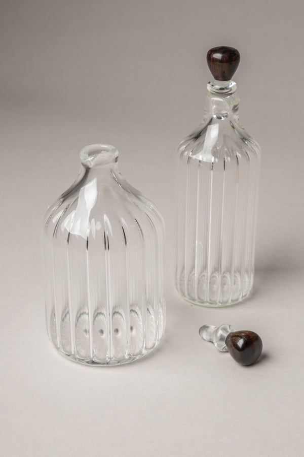 Makassar ebony Ribbed table pourer set