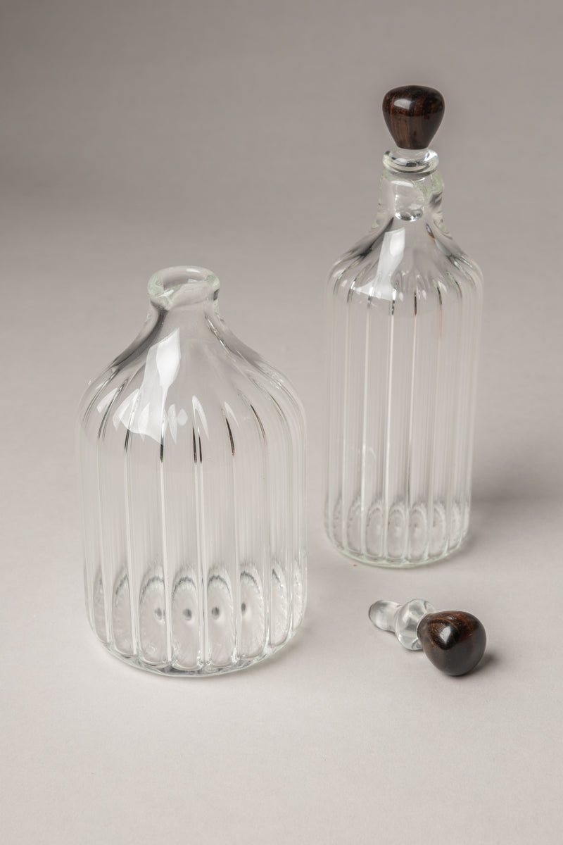 Makassar ebony Ribbed table pourer set