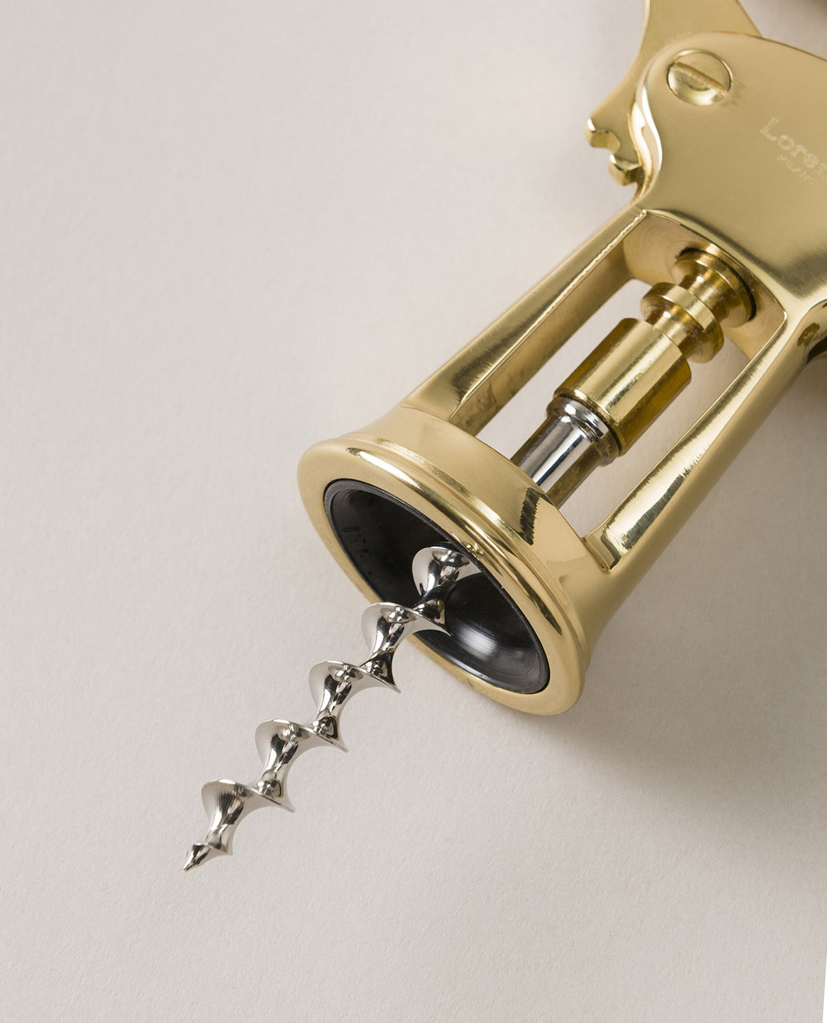 Brass double lever corkscrew – Lorenzi Milano