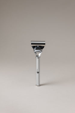 Set rasoio pennello rettangolare in Ottone cromato - Chrome plated brass Rectangular shaving set