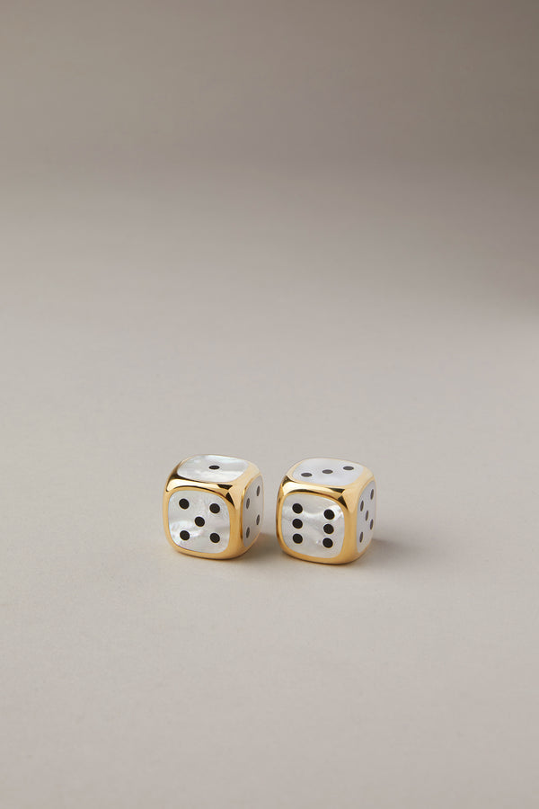 White mother of pearl Playing dices