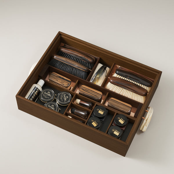 TWANY Milano Collection 2010セット Shoe shine box with Makassar ebony brushes – Lorenzi Milano