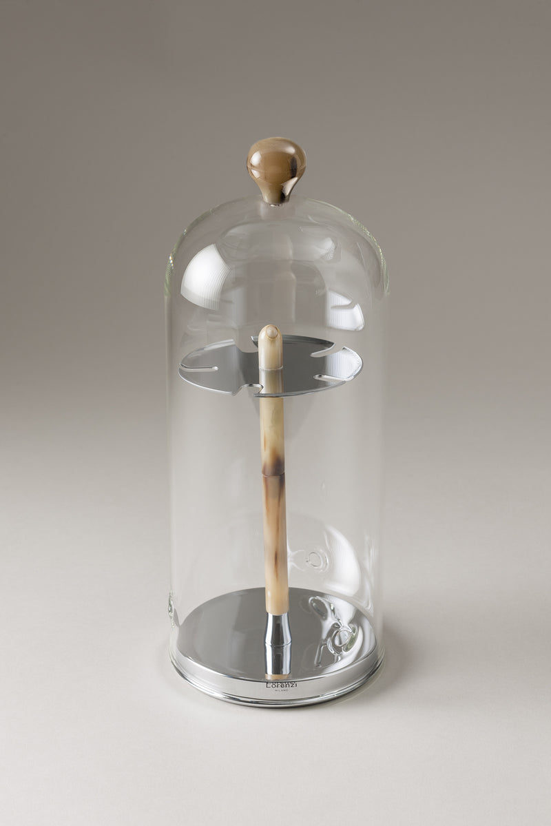 Toilet tooth-brush holder with glass covering