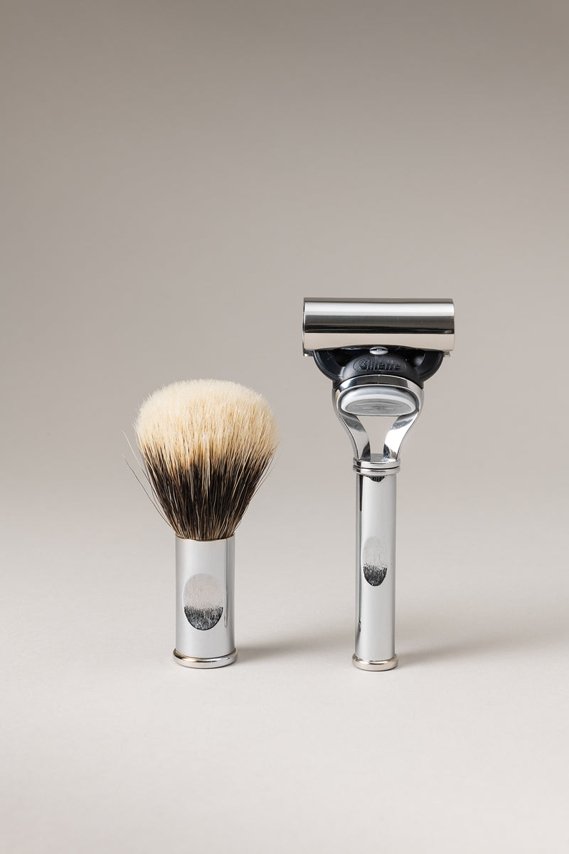 Set rasoio pennello barba viaggio rotante - Shaving rotating travel set