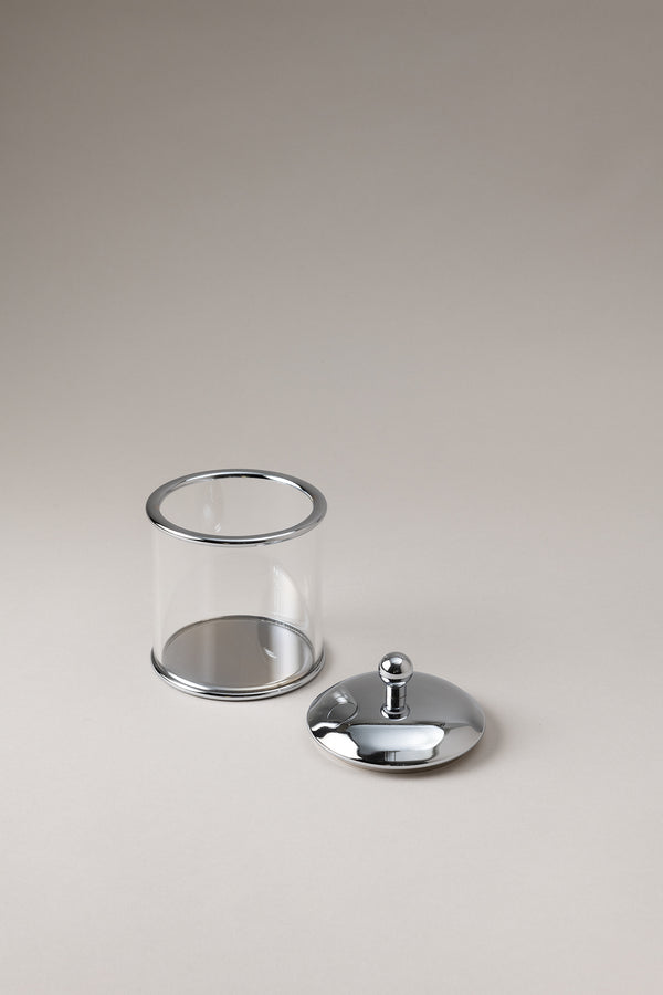 Glass toilet ear picks jar