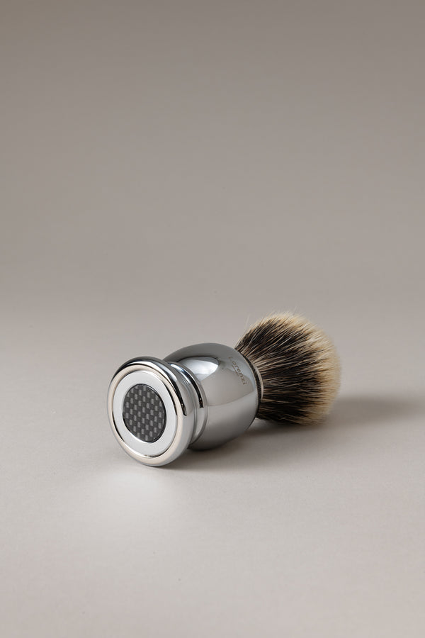 Pennello barba cromato - Carbonio - Shaving brush, Carbon fiber