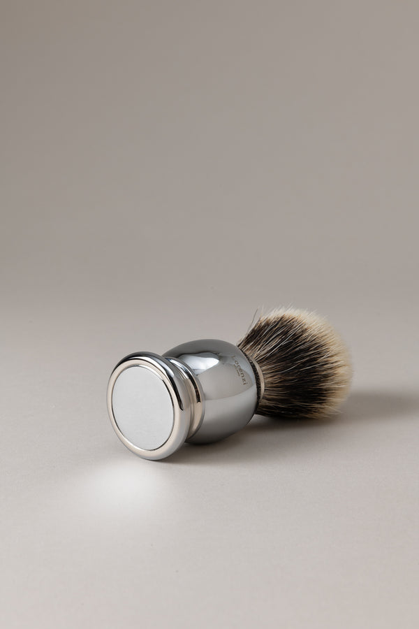 Shaving brush, Chromed brass