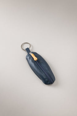 Oval leather key-chain