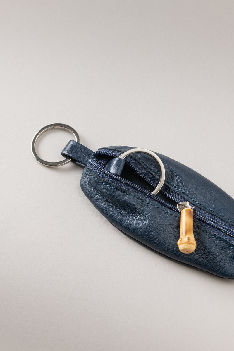 Oval leather key-chain