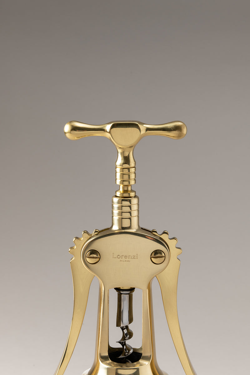 Cavatappi tradizionale ottone semplice in Ottone zaponato - Varnished brass Brass double lever corkscrew