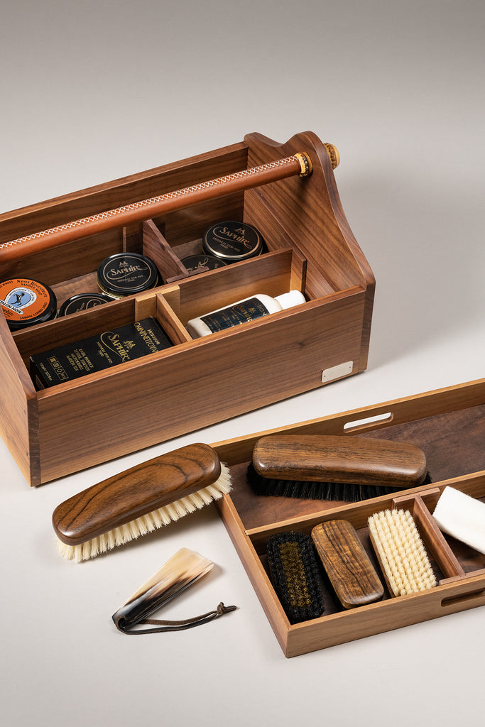 Bamboo root Shoe care box