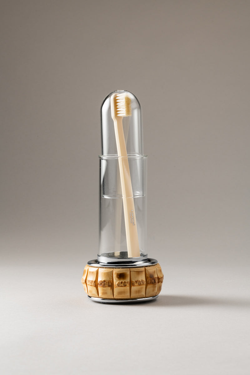 Bamboo root Individual toothbrush holder