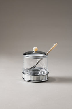 Mother of pearl Jelly or cheese jar with spoon