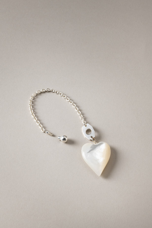 Mother of pearl Heart key chain
